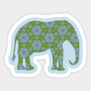 Floral Wild Elephant Sticker